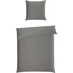 Casea Satin-Bettwäsche Barcelona 155 x 220 cm Satin Grau Dunkelgrau