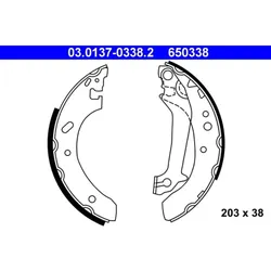 Bremsbackensatz ATE 03.0137-0338.2 für Ford Escort VI Turnier Fiesta