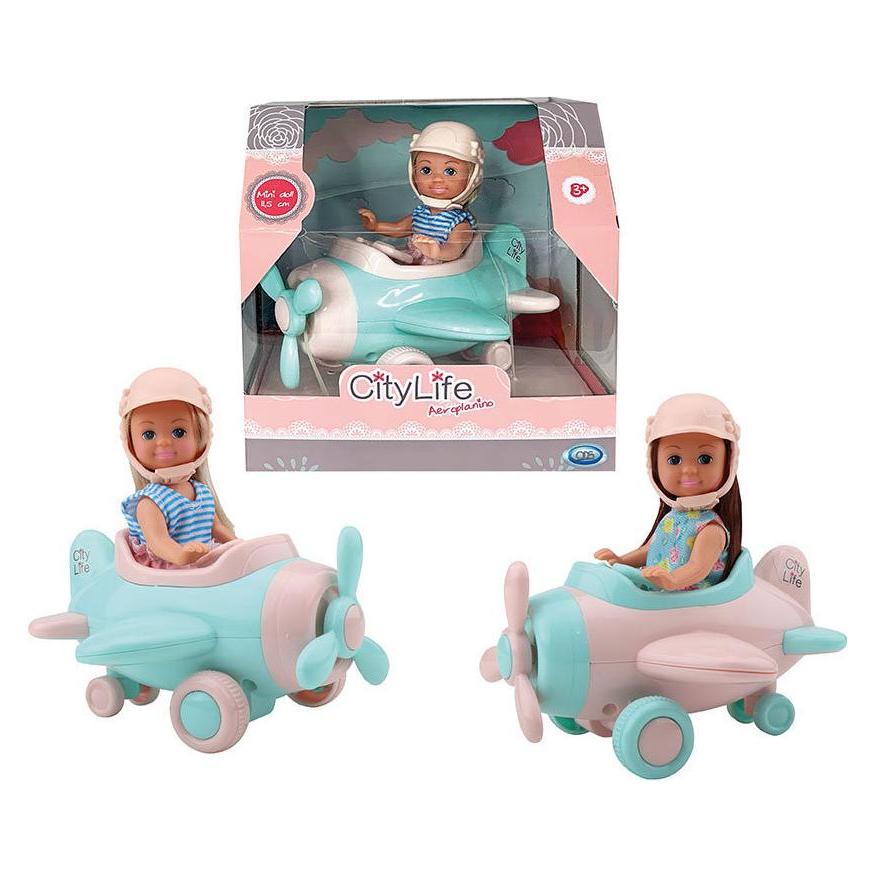 ODS 44417 Ods-City Life - Mini Doll Con Aereoplanino - Colore Casuale (66784)