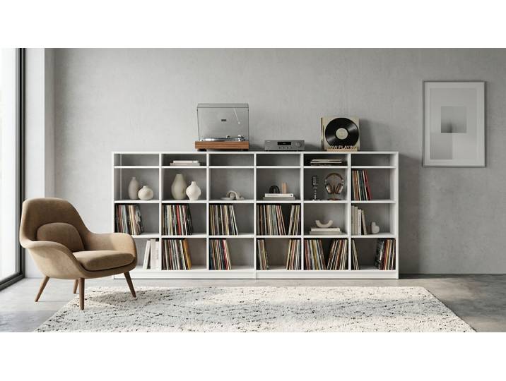 Schallplattenregal - Regal für Schallplatten mit vielen Optionen MDF Beschichtet MDF Weiß matt