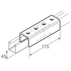 Legrand SB651 Verbinder 4-Loch 41x41 tauchfeuerverzinkt