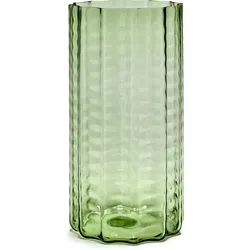 Waves Vase zylindrisch, 35 cm, grün