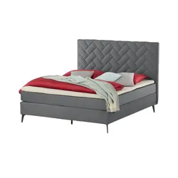 Boxspringbett  Weave ¦ grau ¦ Maße (cm): B: 160 H: 122
