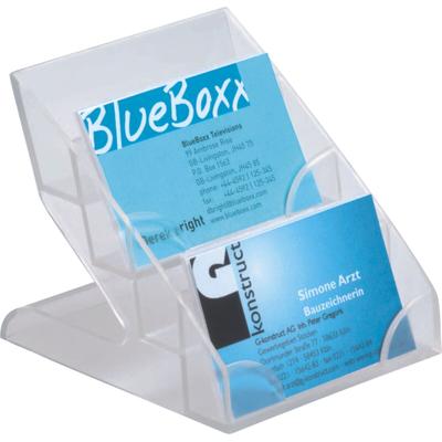 Durable Visitenkartenspender Business Card Display Box 4 Fächer glasklar Packung mit 6 Stück