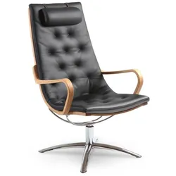 Conform Sessel Life Metall verchromt Leder Black