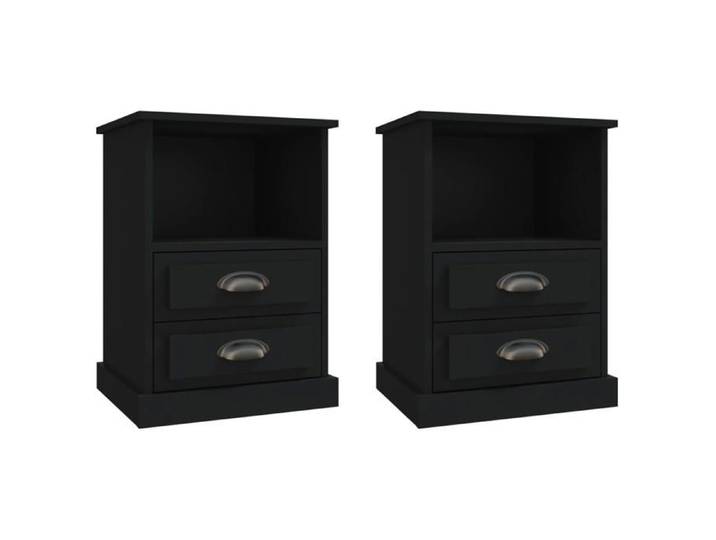 JILL'S - Ensemble de 2 armoires de chevet Tables de chevet Lot de 2 - noir 43x36x60cm OCT18249742