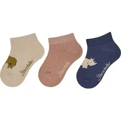 STERNTALER Sneaker Socken 3er-Pack Elefant, Größe 18 in Beige Beige