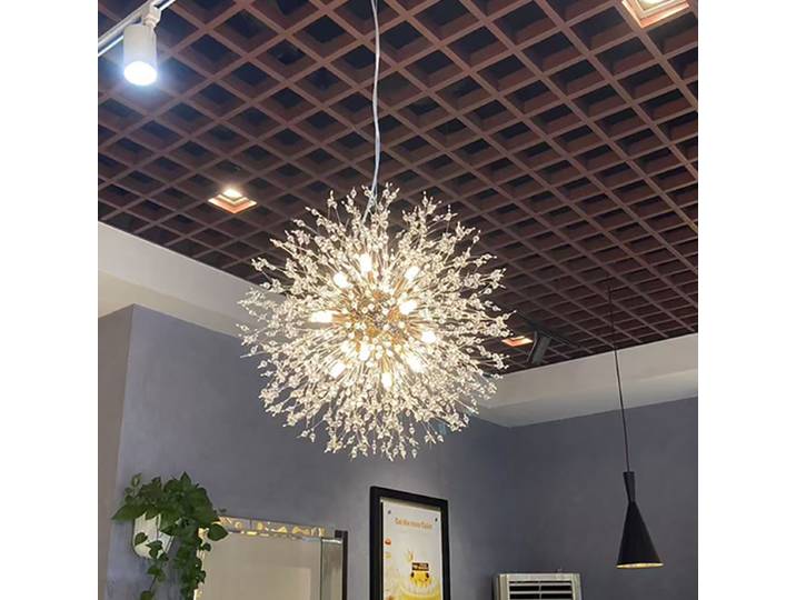 Moderne nordique salon salle à manger cristal pissenlit lustre feu de camp insectes éclairage décoratif lustre chaud chambre boutique