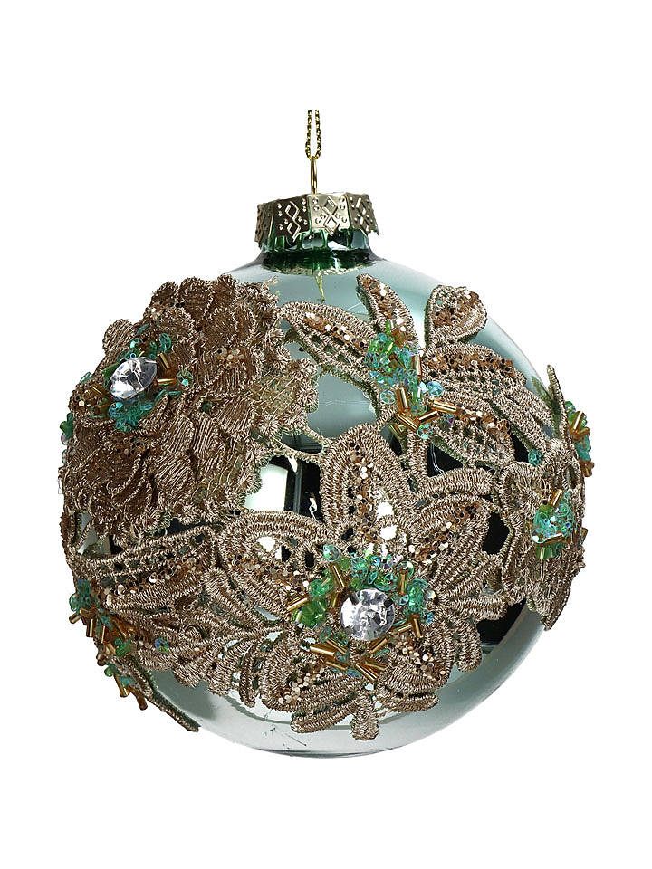 Kersten Baumschmuck "Ball Lace" in Grün - Ø 10 cm - onesize