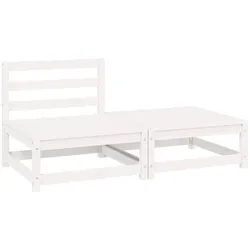 vidaXL 2-tlg. Garten-Lounge-Set Weiß Kiefer Massivholz