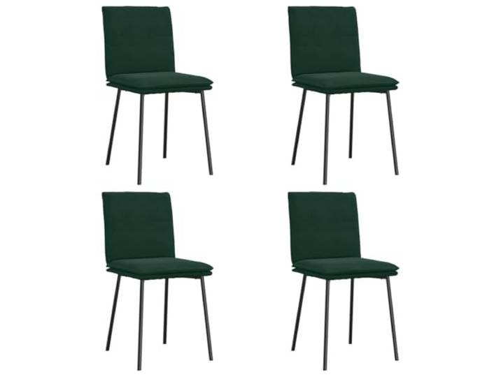 POUFGDR Esszimmerstühle, 4 Stück, Dunkelgrün, Samt Weicher Samtstoff, Rahmen aus Metall und Holz, Sitzfläche aus dickem Schaumstoff, Esszimmer, Wohnzimmer, Gästezimmer