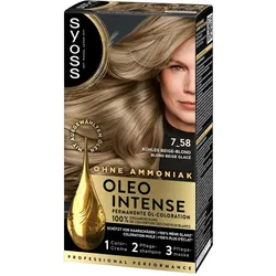 2x Syoss, Haarfarbe, Haarcoloration Oleo Intense 7-58 Kühles Beige Blond (7-58 Kühles Beige Blond)