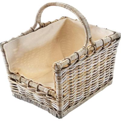 Kaminholzkorb LOCKER, grau, Maße(B/T/H):(50/38/45), Rattan, Aufbewahrungsboxen, 50/38/45 cm