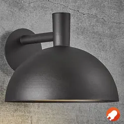 Nordlux Arki Terrassen Leuchte Schwarz mit kuppelartigem Lampenschirm