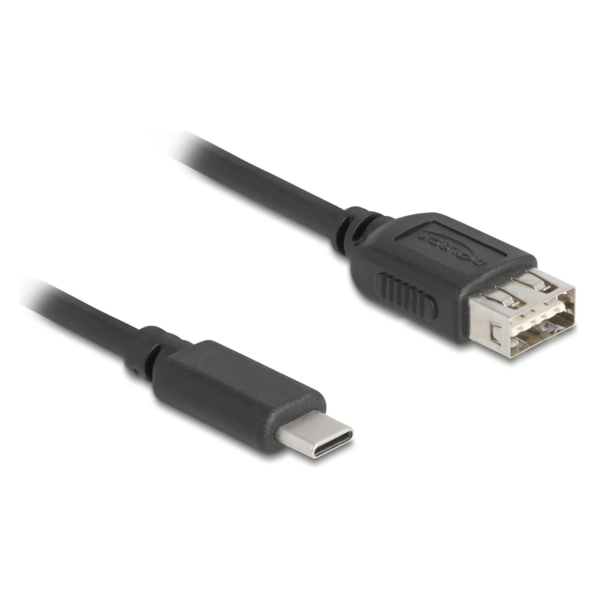 Delock USB 2.0 Kabel USB Type-C Stecker zu EASY USB Typ-A Buchse 2 m (2 m, USB 2.0) (81537)