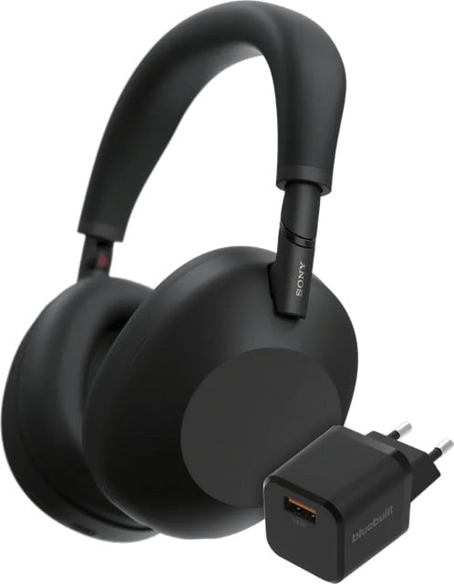 Sony WH-1000XM6 Over-ear hoofdtelefoon Zwart met BlueBuilt Quick Charge oplader