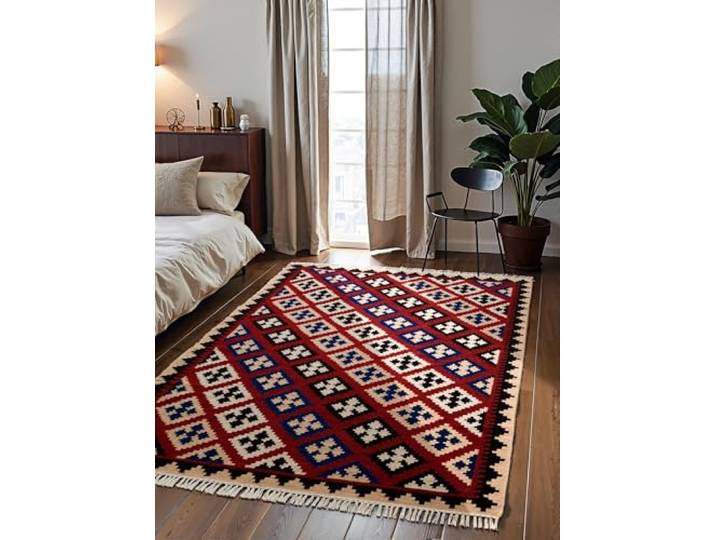 Hanse Home Afghan Kelim Teppich Rami - Bunter Traditioneller Teppich Handgewebt, Wolle & Baumwolle - Afghanischer Stil Oriental mit Fransen für Wohnzimmer, Schlafzimmer - Creme Multifarben, 160x230 cm