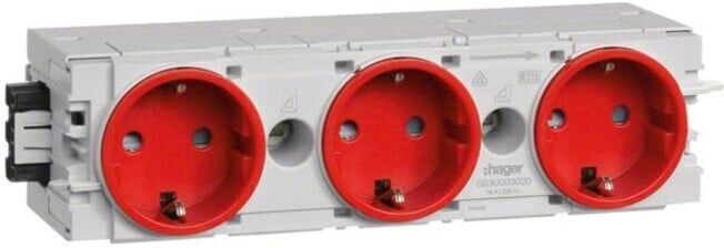 Tehalit Steckdose 3-fach rt C-Profil GS3000 vrt (GS30003020)