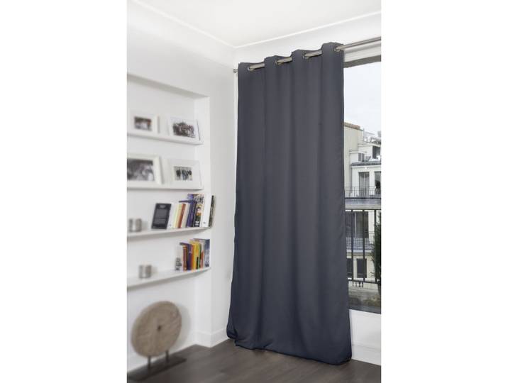 Rideau occultant oeillets gris mc713 140lx260h