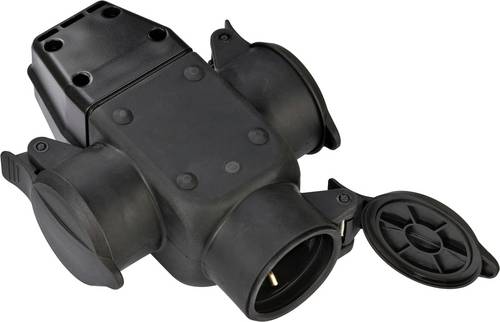 Brennenstuhl 1082120 3fach-Kupplung Gummi 230V Schwarz IP44
