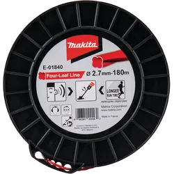 Makita Mähfaden Four-Leaf, 2,7 mm - 180 m - rot - E-01840 rot - rot