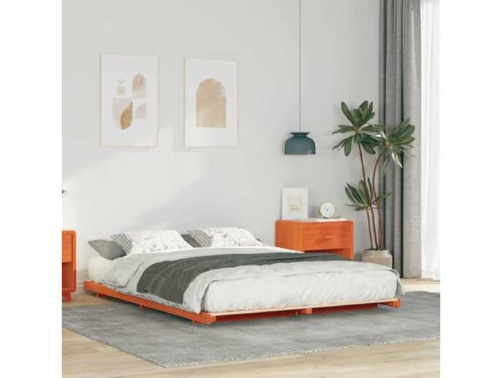 YUTAASU Bettrahmen Massives Kiefernholz 140 x 220 cm Ohne Boxspring, Flaches Profil, Moderne Plattform, Einfache Montage