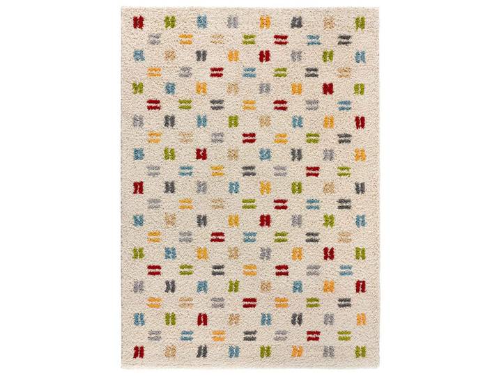 Tapis shaggy géométrique crème/multicolore 133x190 cm
