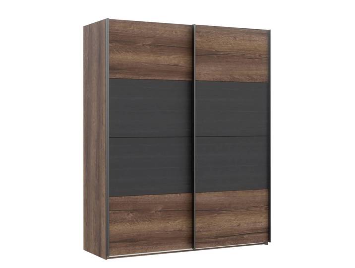 Armoire à portes coulissantes Gladstone 170cm Marron/Noir