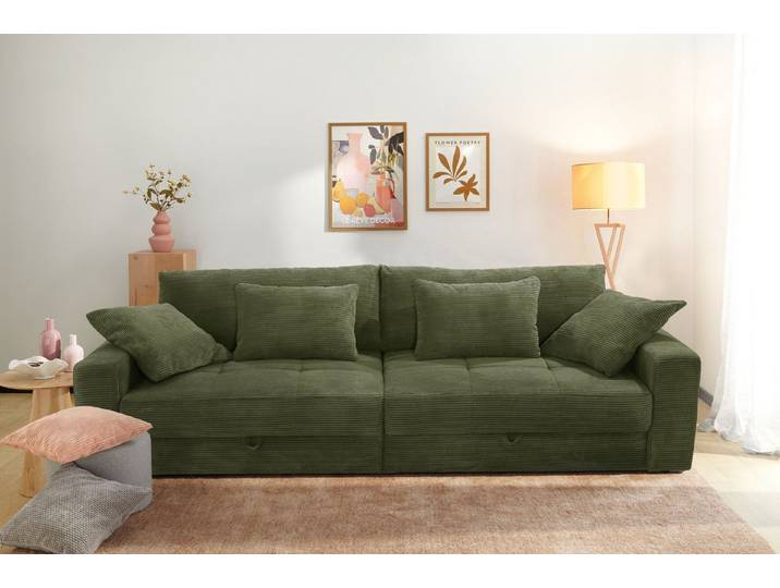 Jockenhöfer Gruppe Big-Sofa Space XL, B: 284 cm, Mega-Sofa mit Bettkasten & 4 Zierkissen