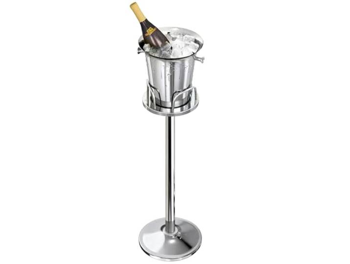 Eiskübel mit Ständer, Weihnachten, Edelstahl, stehender Eimer, Eiswürfelbehälter, Weineimer auf Gestell, Gold, Champagner, Eiskübel für Wein, Bier, KTV, Club, Bar, Grillparty, Hochzeit, 5,4 kg, 5 l
