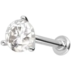 14 Karat Gold Labret mit Innengewinde MOISSANIT
