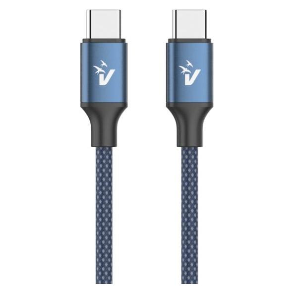 Vultech Typ-C zu Typ-C Smartphone Kabel 2m (2 m, USB 2.0, 100 W) (CS-NCC20BL)