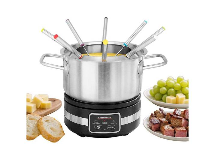 Gastroback Fondue 42568, Fondue-Set aus Edelstahl mit Zubehör