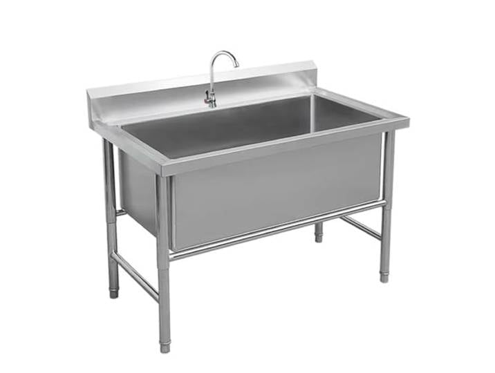 Freistehend Verpflegung Kommerziell Spüle,Edelstahl Einzelne Schale Becken,Küchenspüle Edelstahl,Freistehende SpüLe Mit Wasserhahn,FüR Restaurant,Lager, KüChe(80cm/31.5in)