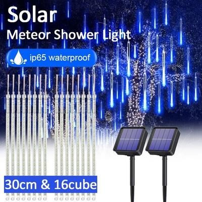 Uplift Essentials Solar Meteor Shower Rain Lights For Garden And Holiday Decoration 50 Cm (19.7 In) 8 tube solar blue
