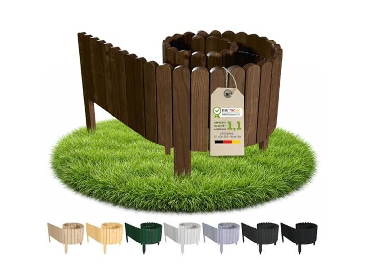 Floranica borderrand hout 40 cm hoog x 200 cm flexibel, bruin