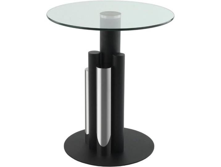 Kayoom Beistelltisch Ontario 225, Runde Glasplatte aus Sicherheitsglas, 100% Edelstahl (1-St), Modernes Design, zweifarbiges Säulengestell, Eyecatcher Element