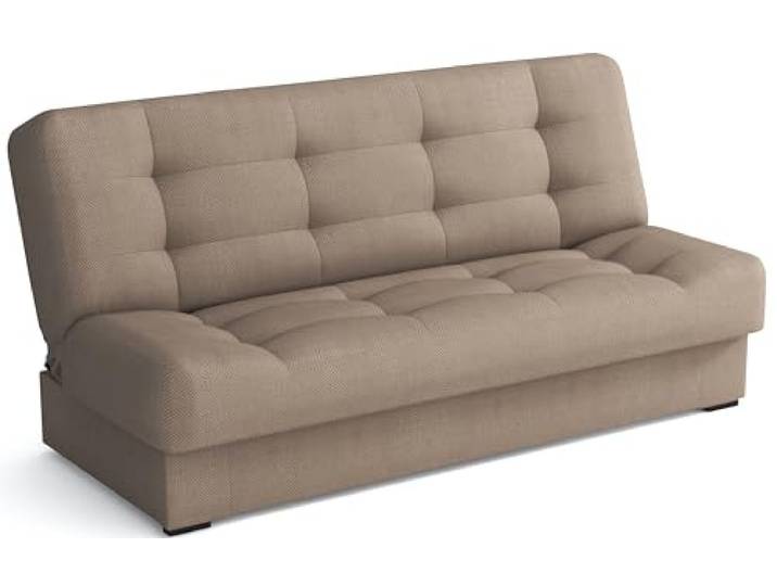 MEBLE-LUX Schlafsofa mit Bettkasten Livia, Schlafcouch 170cm Breit, Sofa mit Schlaffunktion, Federkern, Klappsofa mit Bettfunktion, Zusätzlicher Stauraum, Praktisch und Funktionell, Sofa Beige