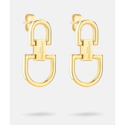 Paar Ohrstecker LIEBESKIND BERLIN "Schmuck Geschenk Edelstahl Ohrringe The D-Link", gold (gelbgoldfarben), Ohrringe, Damen, Edelstahl