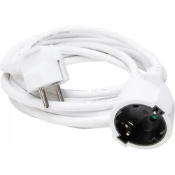 Kopp 143201018 Verlängerung, Schutzkontakt-Stecker und Schutzkontakt-Kupplung mit 3m Leitung, erhöhter Berührungsschutz, Farbe: weiß  - 10 Stück