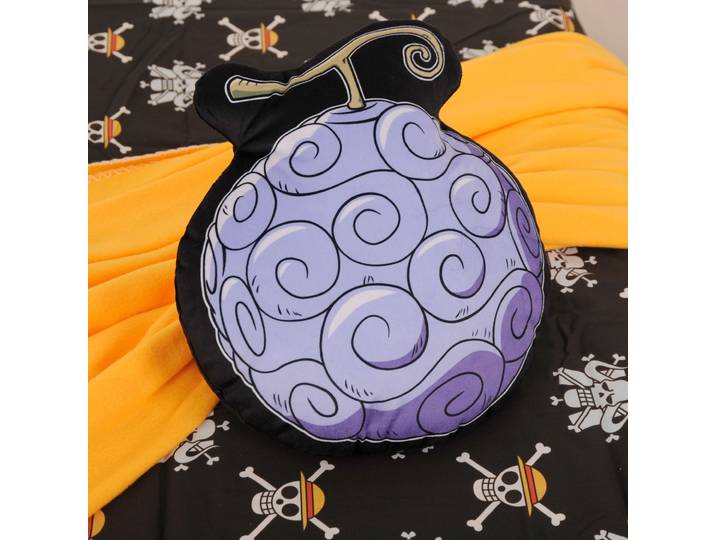 Dekokissen One Piece , blau, B:32cm H:2,5cm L:35cm, Polyester, Dekokissen_Sitzkissen_Kissenhüllen, Dekokissen, hochfarbig bedruckt