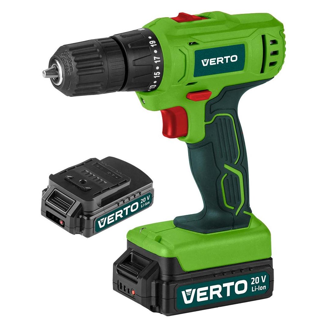 Verto 50G291 20 V drill, 2 x 1.5 Ah battery (Bohrschrauber, Schlagbohrschrauber) (50G291)