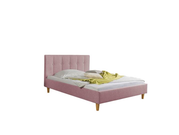 Livetastic Polsterbett Kenny, Rosa, Holz, Buche, massiv, 140x200 cm, Made in Germany, für Lattenrost geeignet, Schlafzimmer, Betten, Polsterbetten