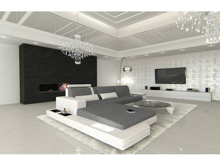 Couch Messana L-Form in Stoff