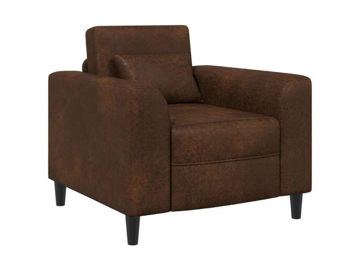 Meuble - Fauteuil - Marron - Fauteuil Marron Simili daim_9517