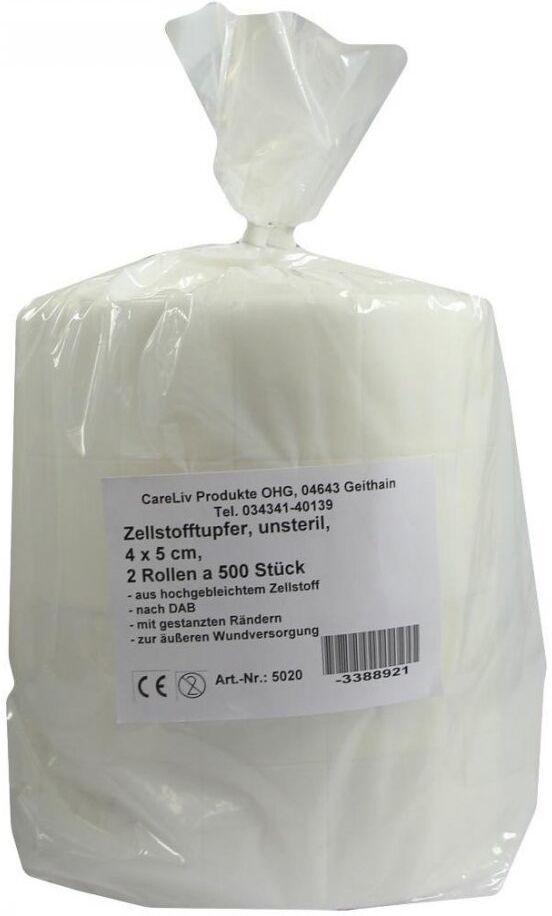 Careliv Produkte Zellstofftupfer 4x5 cm Rolle