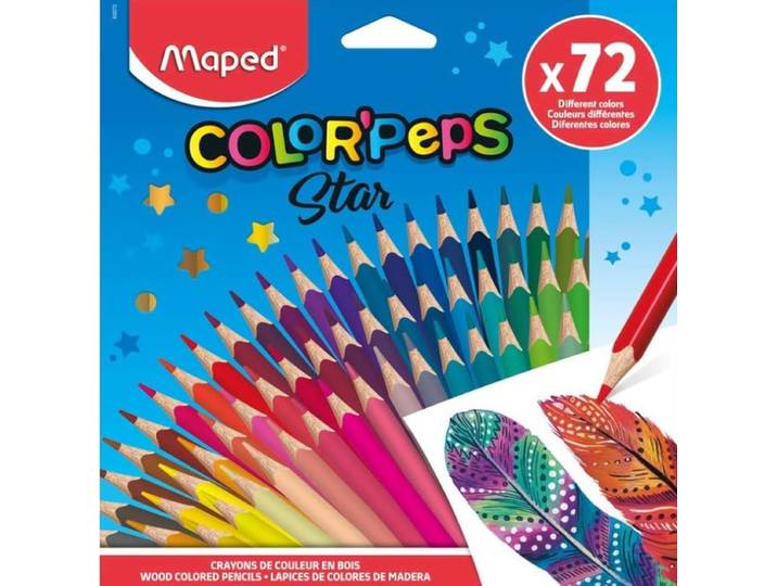 Maped Color'Peps Crayons de Couleur Classiques Lot de 72 Triangulaires