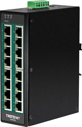 TRENDnet Industrial Switch 16-Port Gbit PoE+ DIN-Rail Multimedia-Technik Switche