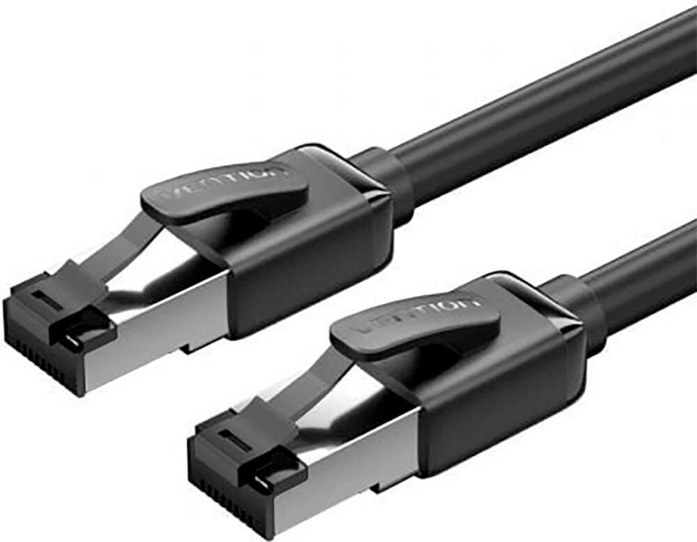 Vention Cat8 S/FTP Ethernet Kabel RJ45 naar RJ45, 1,5 meter, zwart