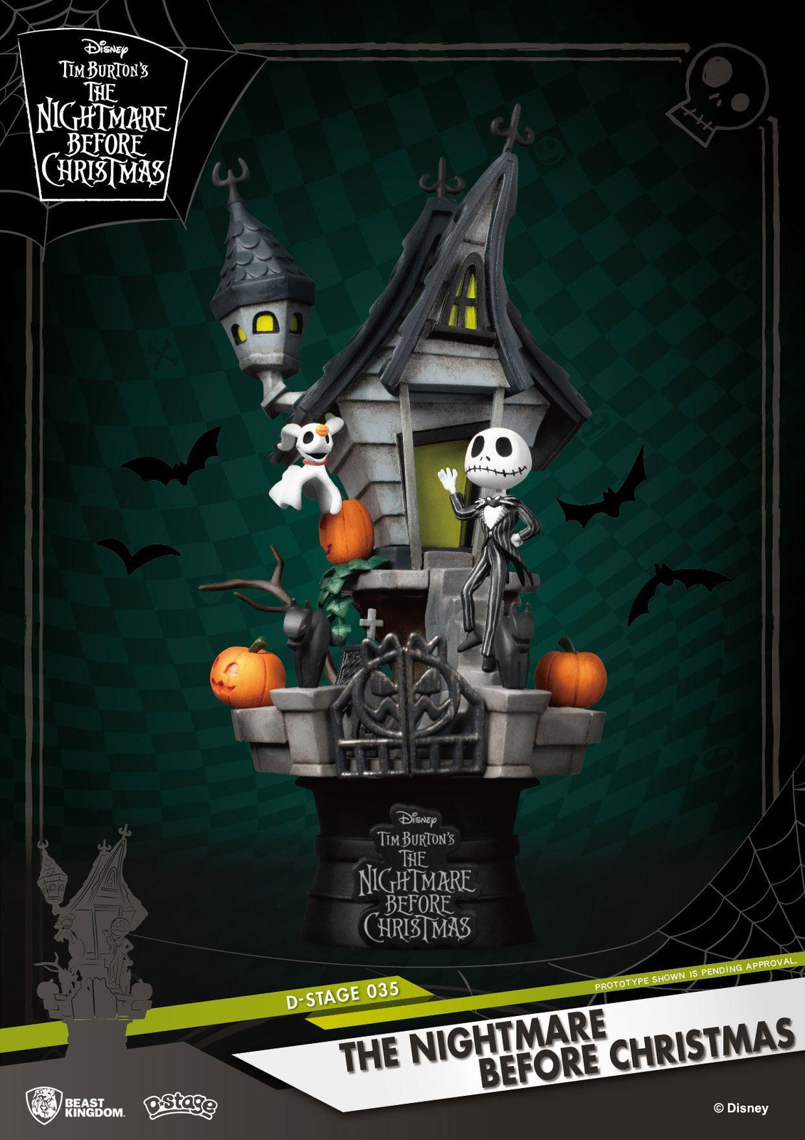 Beast Kingdom Toys Nightmare Before Christmas Jack's Spookhuis D-Stage diorama figuur, 15 cm
